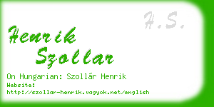 henrik szollar business card