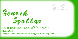 henrik szollar business card